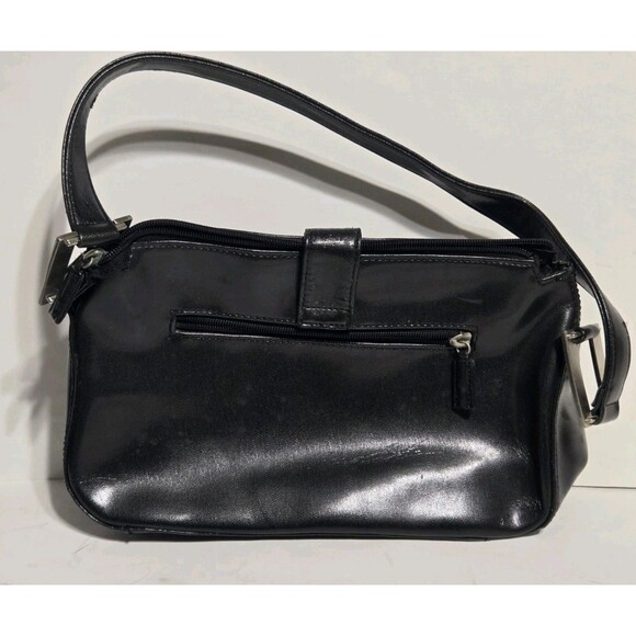 Vintage Guess Black Shoulder Bag Purse Y2K Logo Buckle Baguette Handbag Grunge - Picture 4 of 8